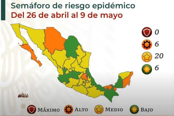 Semáforo COVID-19 en México: seis estados estarán en verde y seis en naranja
