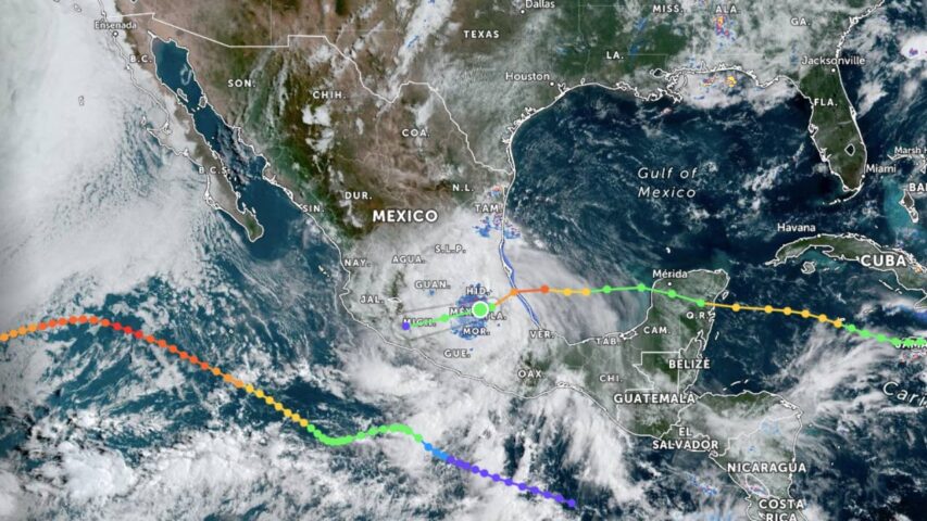 #Huracán #Grace baja a categoría 1 y se localiza muy cerca de la #CDMX
