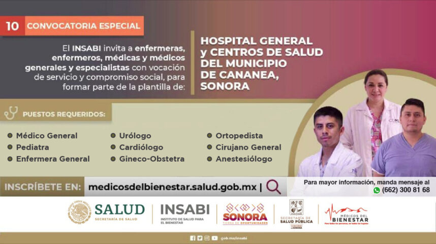 Salud Sonora busca personal médico para Hospital General de Cananea
