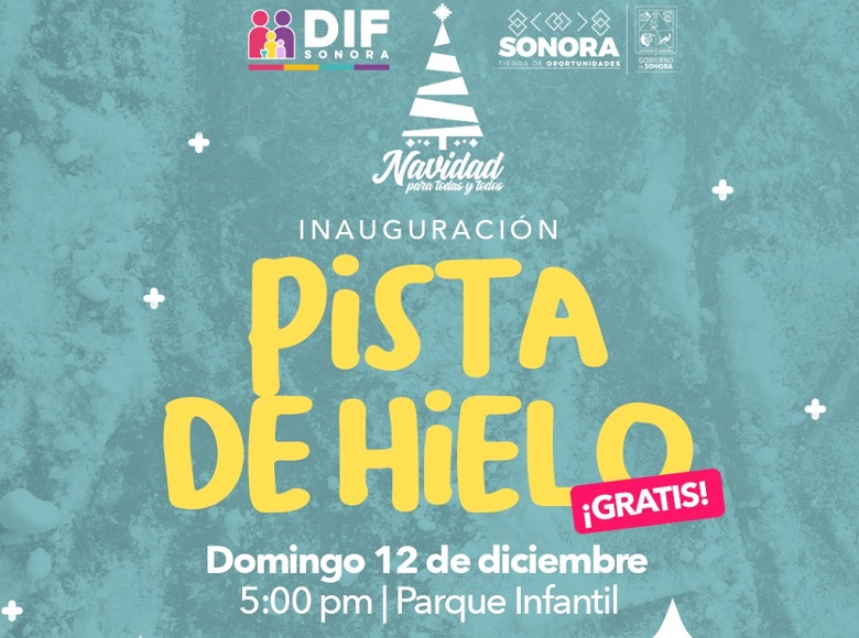 Invita DIF Sonora a disfrutar de la pista de hielo en el Parque Infantil