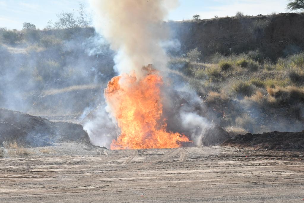 Destruyen pirotecnia asegurada durante el operativo de invierno 2021