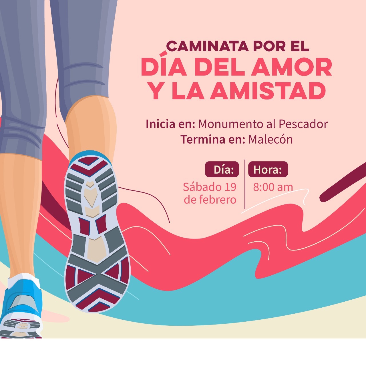 Celebrará Deporte Municipal Caminata por el Día del Amor y la Amistad