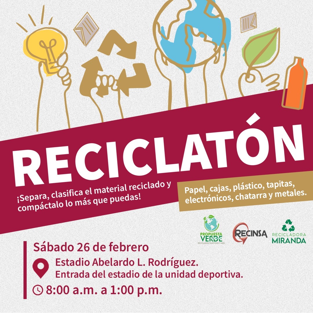 Invitan a comunidad a participar el “Reciclatón” este sábado