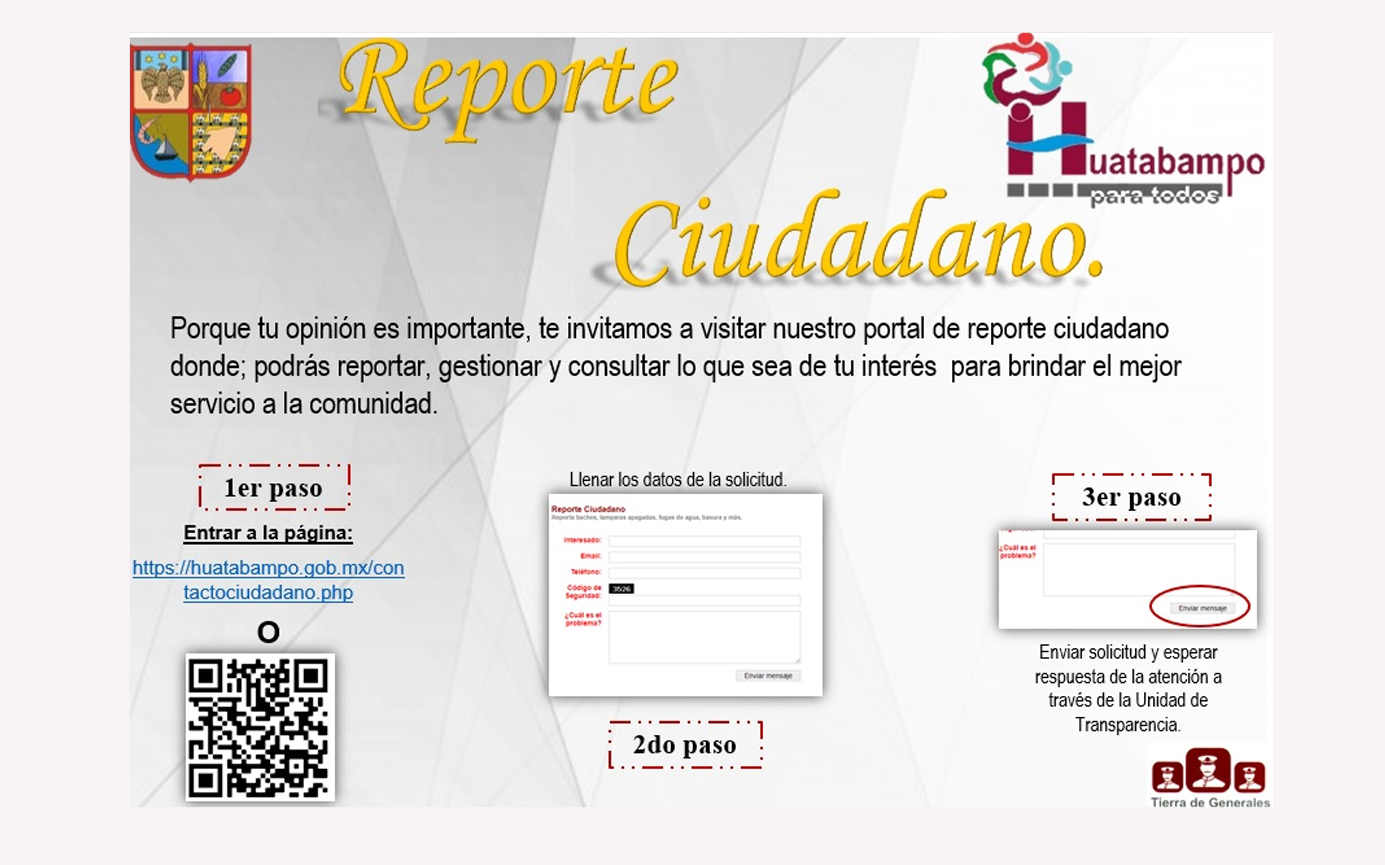 «Se abre la nueva ventana para levantar  reporte ciudadano «