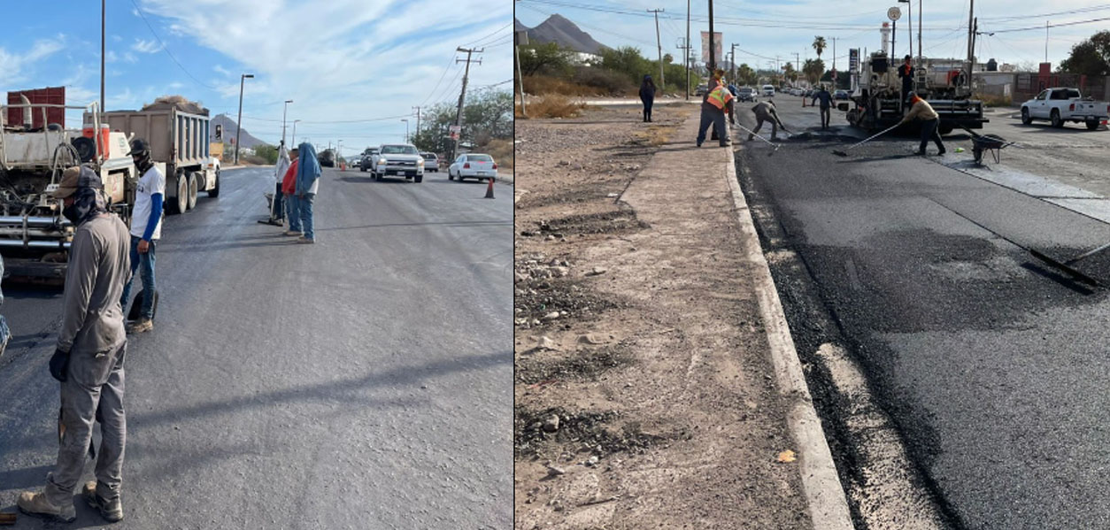 Inicia Infraestructura Urbana con colocación de micro carpeta en bulevar Luis Encinas.