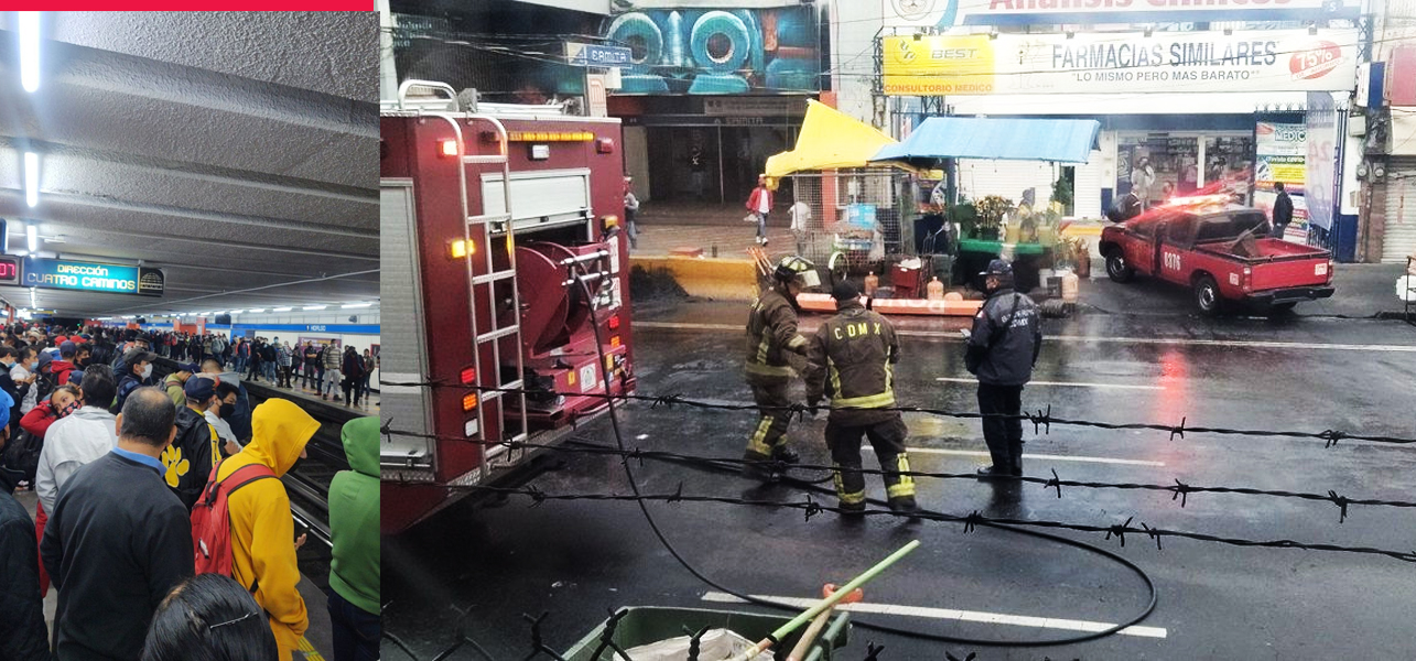 Las imágenes del caos en la Línea 2 del Metro tras volcadura de un camión en Tlalpan