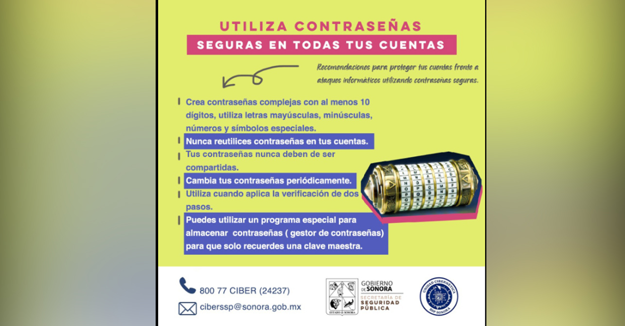 Generar contraseñas seguras previene ataques informáticos: Unidad Cibernética