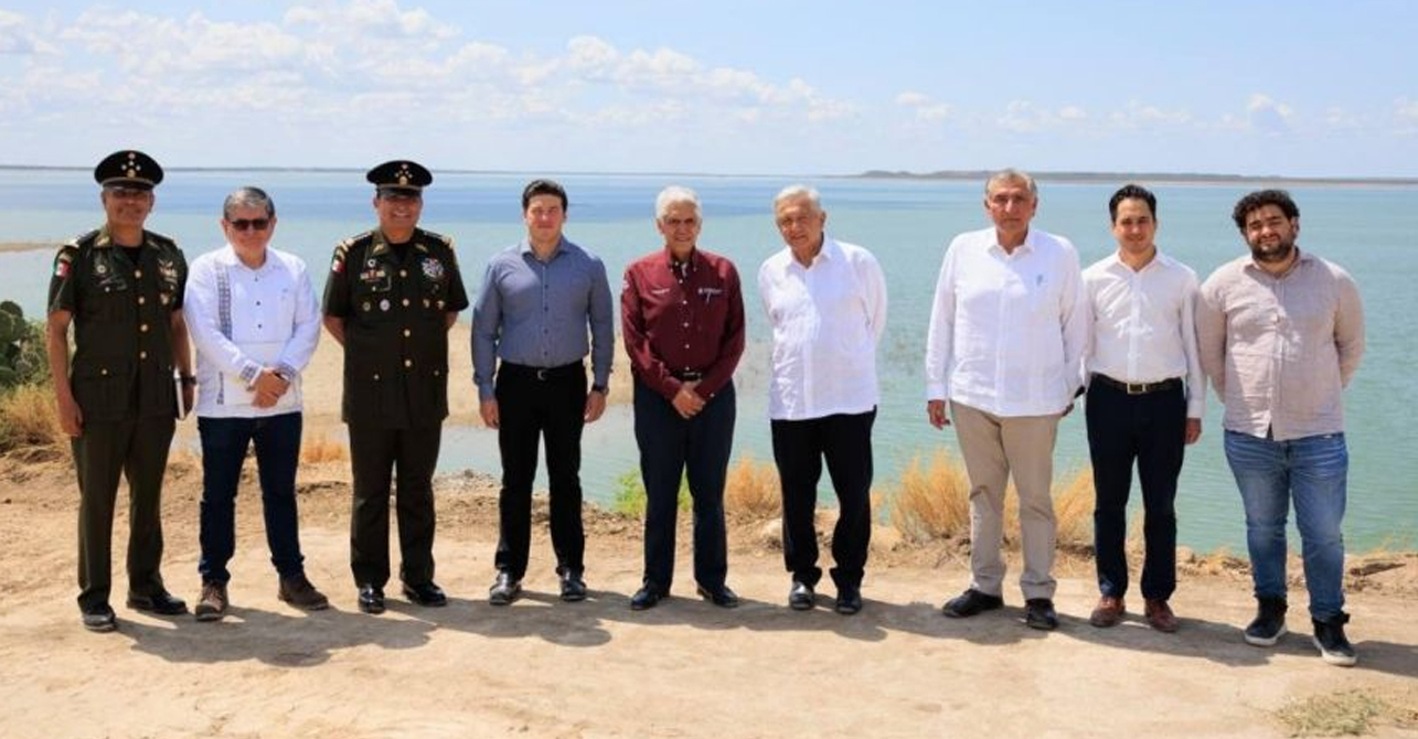 Supervisan AMLO y Samuel García detalles para la construcción del acueducto Cuchillo II