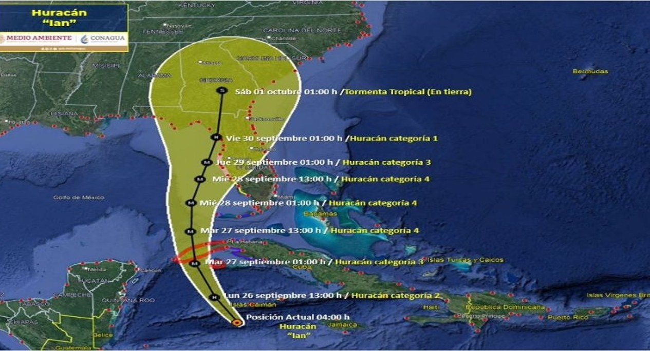 Huracán «Ian» Trayectoria EN VIVO: la peor tormenta en 100 años amenaza a Cuba, Florida y la península de Yucatán