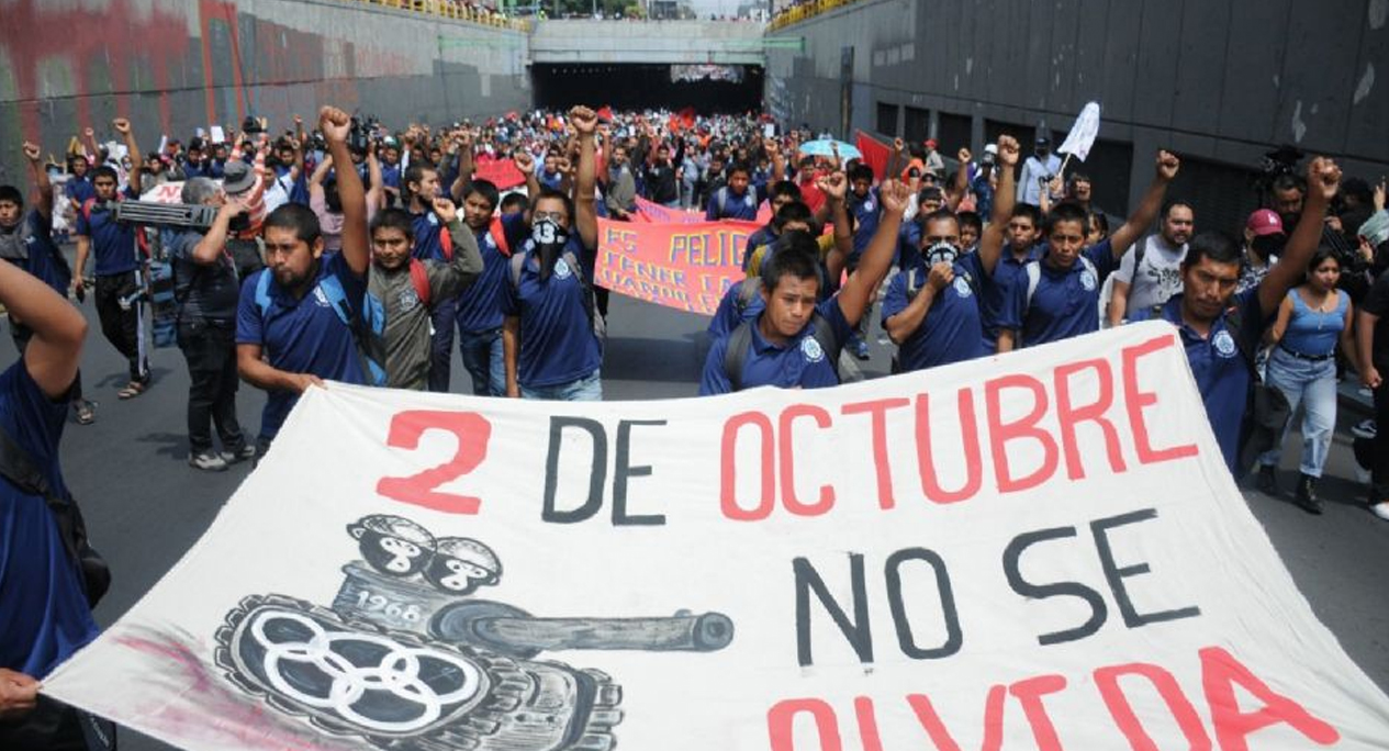 Marcha del 2 de octubre culmina con 4,000 manifestantes por la Matanza de Tlatelolco