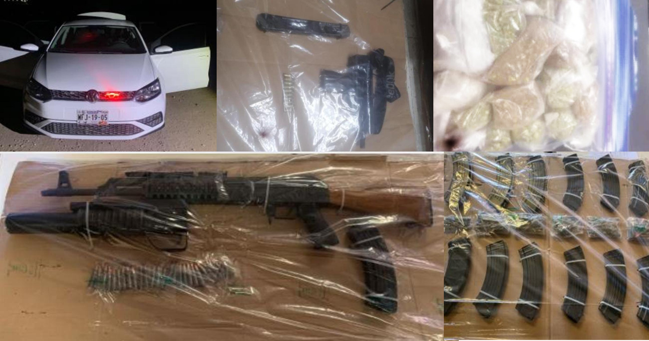 DECOMISA SSPM EN COORDINACIÓN CON MARINA DROGAS, ARMAS DE FUEGO, GRANADAS, CARTUCHOS, EQUIPO TÁCTICO Y VEHÍCULO