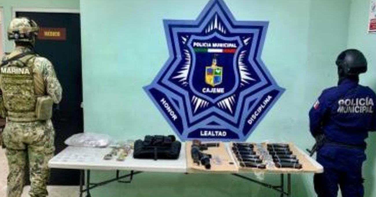 DECOMISA SSPM EN COORDINACIÓN CON MARINA DROGAS, ARMAS DE FUEGO, GRANADAS, CARTUCHOS, EQUIPO TÁCTICO Y VEHÍCULO