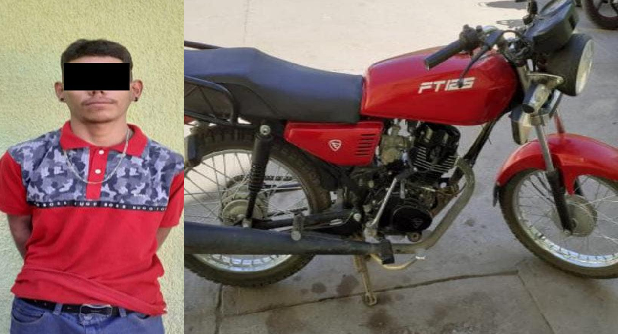 DETIENE SSPM A MENOR CON MOTOCICLETA ROBADA