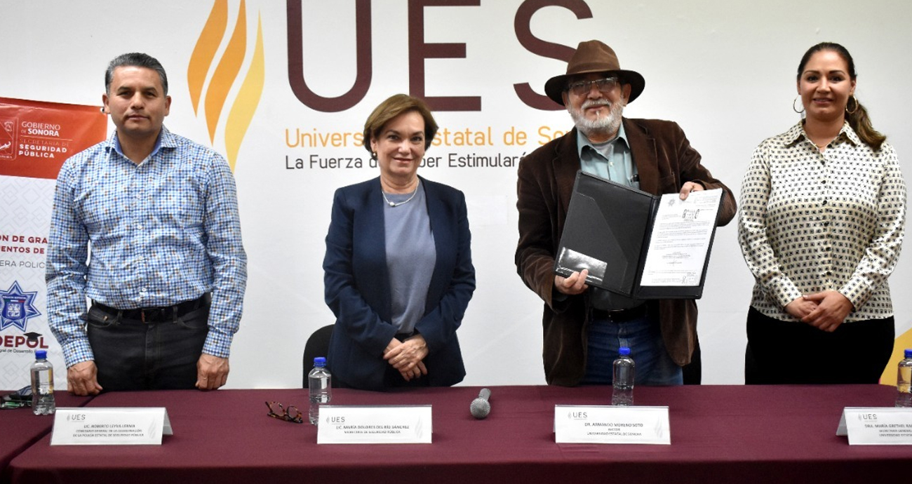 Colaboran Secretaría de Seguridad y Universidad Estatal de Sonora en proceso de promoción de grados de la Policía Estatal