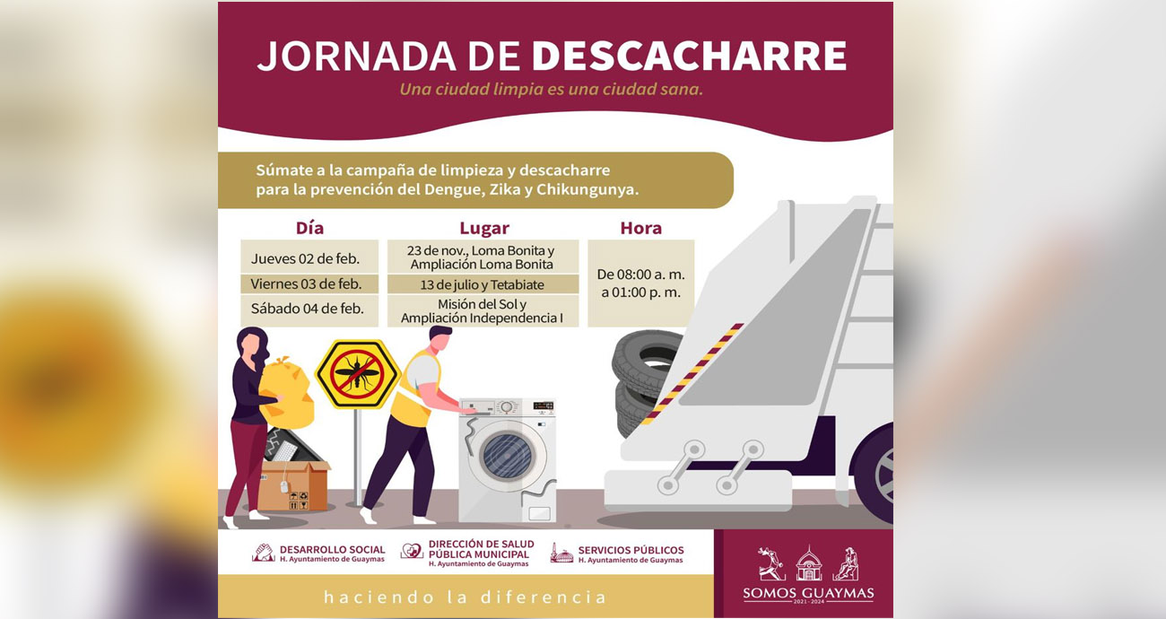 Exhorta Salud Pública Municipal a sumarse a trabajos de la Jornada de Descacharre