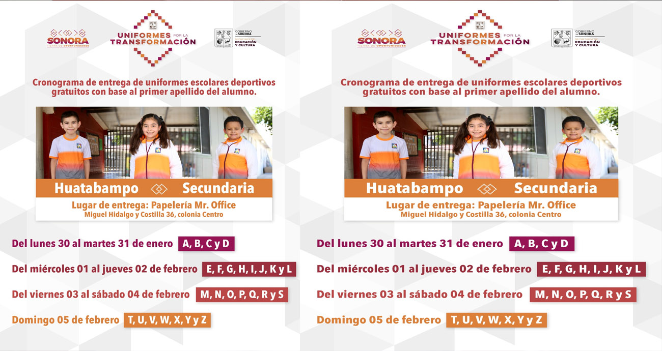 Alumnos de preescolar en Hermosillo recibirán uniforme escolar deportivo el próximo lunes: SEC
