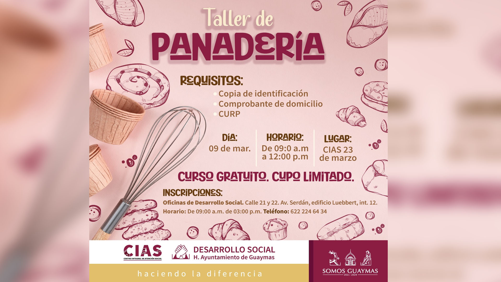 Promociona Desarrollo Social “Taller de Panadería” en CIAS del sector 23 de marzo