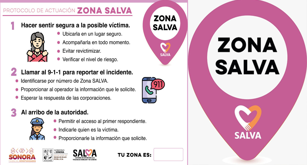 Instala Gobierno de Sonora mil 625 Zonas Salva en el estado