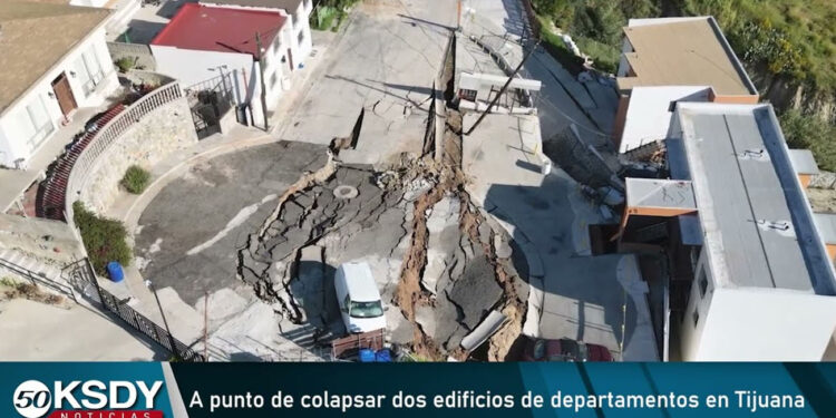 Caos vial en Tijuana por los edificios a punto de colapsar; dan rutas alternas