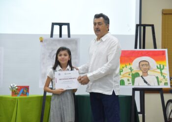 Reconoce Lamarque Cano a niñas y niños ganadores en concurso de dibujo de José María Leyva Cajeme