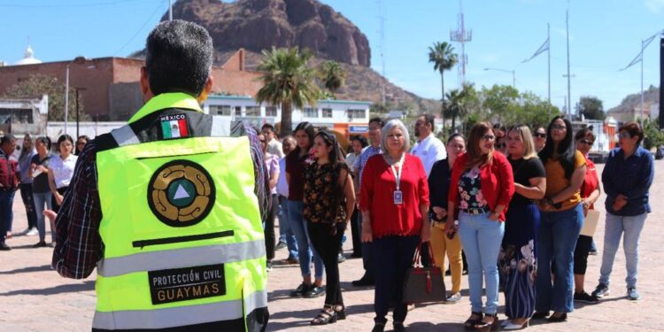 Realiza Protección Civil de Guaymas simulacro de sismo.