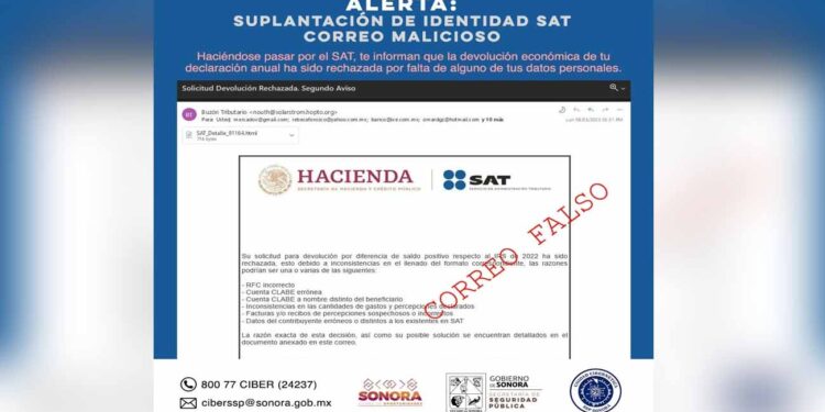 Advierte Unidad Cibernética por correos maliciosos suplantando identidad del SAT