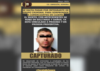 Se Hacía Pasar Por Integrante De Grupo Criminal Para Sorprender A Comerciantes En Cajeme. El Sujeto, Con Antecedentes De Robo En Solitario Y Daños, Ya Está Vinculado A Proceso Y En Prision Preventiva