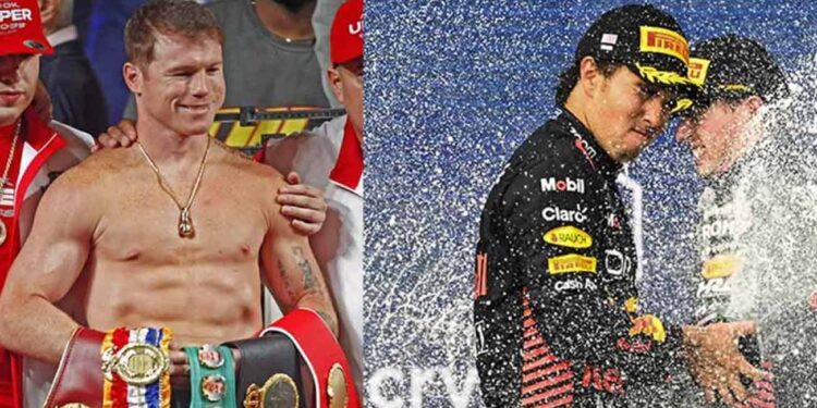 Felicita AMLO al ‘Canelo’ y a ‘Checo’ por “poner en alto” a México