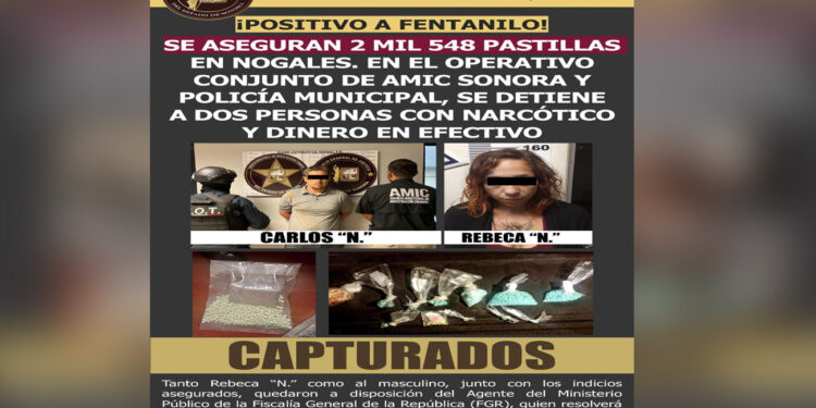 Se Aseguran 2 Mil 548 Pastillas En Nogales. En El Operativo Conjunto, De Amic Sonora Y Policía Municipal, Se Detienen A Dos Personas Con Narcótico Y Dinero En Efectivo