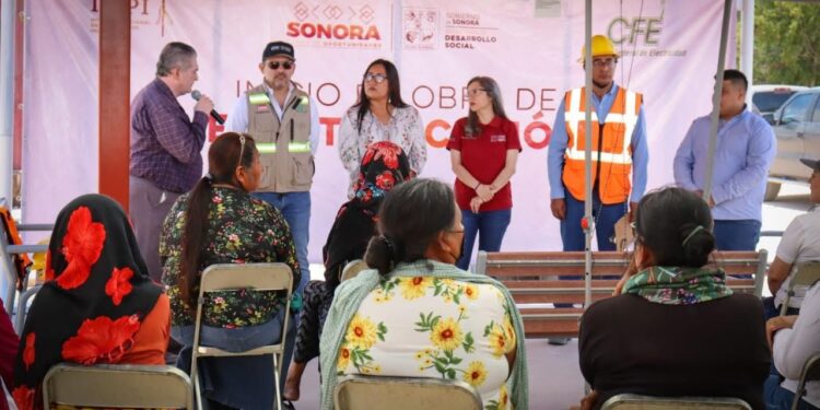 Inician Gobierno de Sonora y CFE construcción de obra de electrificación en la comunidad de Desemboque de los Seris