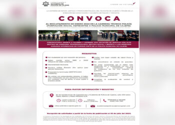 Se abre nueva convocatoria para aspirantes a cadetes de la academia de policía municipal 2024