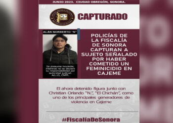 Capturan a sujeto señalado por cometer feminicidio en Cajeme