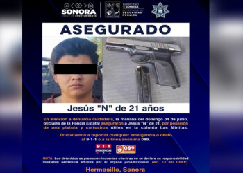 Incauta Policía Estatal arma de fuego durante operativo en Las Minitas de Hermosillo