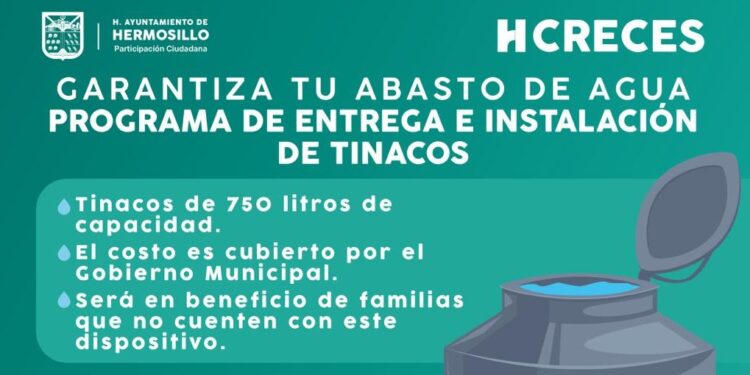 Tienen familias hasta el 16 de junio para inscribirse al programa de tinacos gratuitos