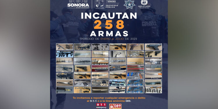 Policía Estatal retira de las calles 258 armas de fuego en lo que va del año