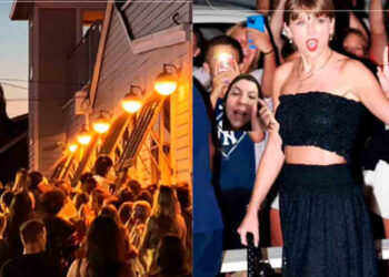 Cientos de fans acosan a Taylor Swift al salir de un restaurante en Nueva Jersey