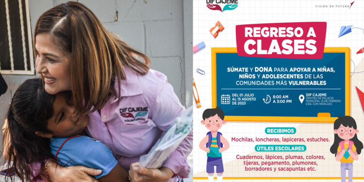 Invita Dif Cajeme a participar en campaña “Regreso a Clases” donando útiles Escolares