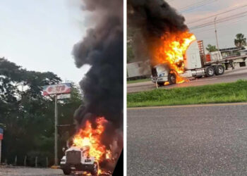 Tabasco amanece con quema de camiones, balaceras y bloqueos