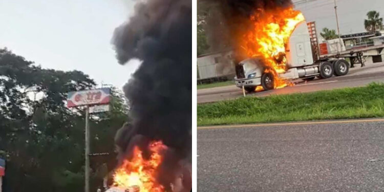 Tabasco amanece con quema de camiones, balaceras y bloqueos