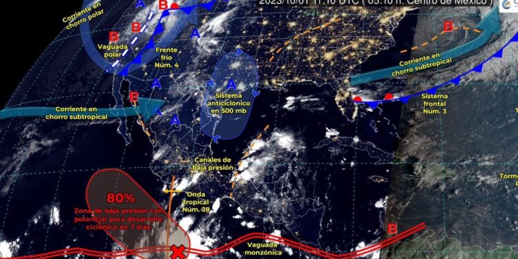 Frente Frio arriba al noroeste del país