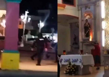 Hombre ingresa a iglesia con un cuchillo y amenaza a los fieles en Nayarit