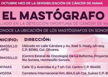 Aumenta hasta un 200 por ciento las mastografías en el estado: Gobierno de Sonora