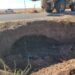 Alertan por socavón en el Valle del Yaqui, el tramo está cerrado a circulación