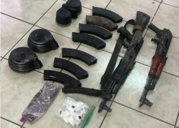 SEDANA y Policía Estatal asegura armamento y narcótico en Sonoyta