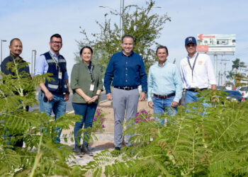 Supervisa Toño Astiazarán remozamiento del camellón del bulevar Mazón López