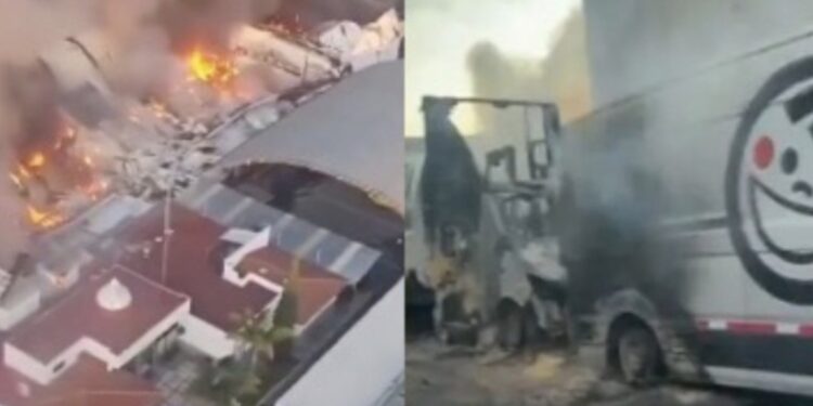 Fuerte incendio hoy en fábrica de Gamesa; hay autos calcinados