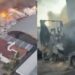Fuerte incendio hoy en fábrica de Gamesa; hay autos calcinados