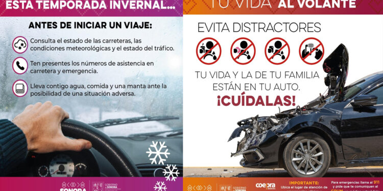Llama Salud Sonora a tomar precauciones en vía pública y evitar accidentes de tráfico