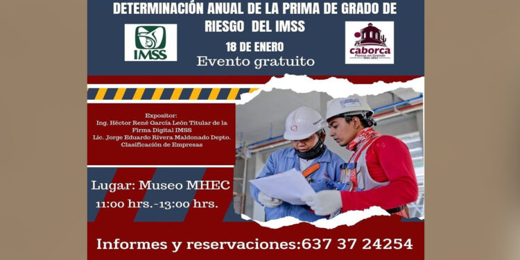 Invitan a la plática sobre la declaración anual de la prima de grado de riesgo del IMSS
