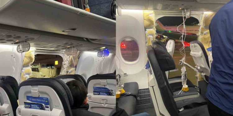 Avión de Alaska Airlines que perdió fuselaje, recibió advertencia de presurización